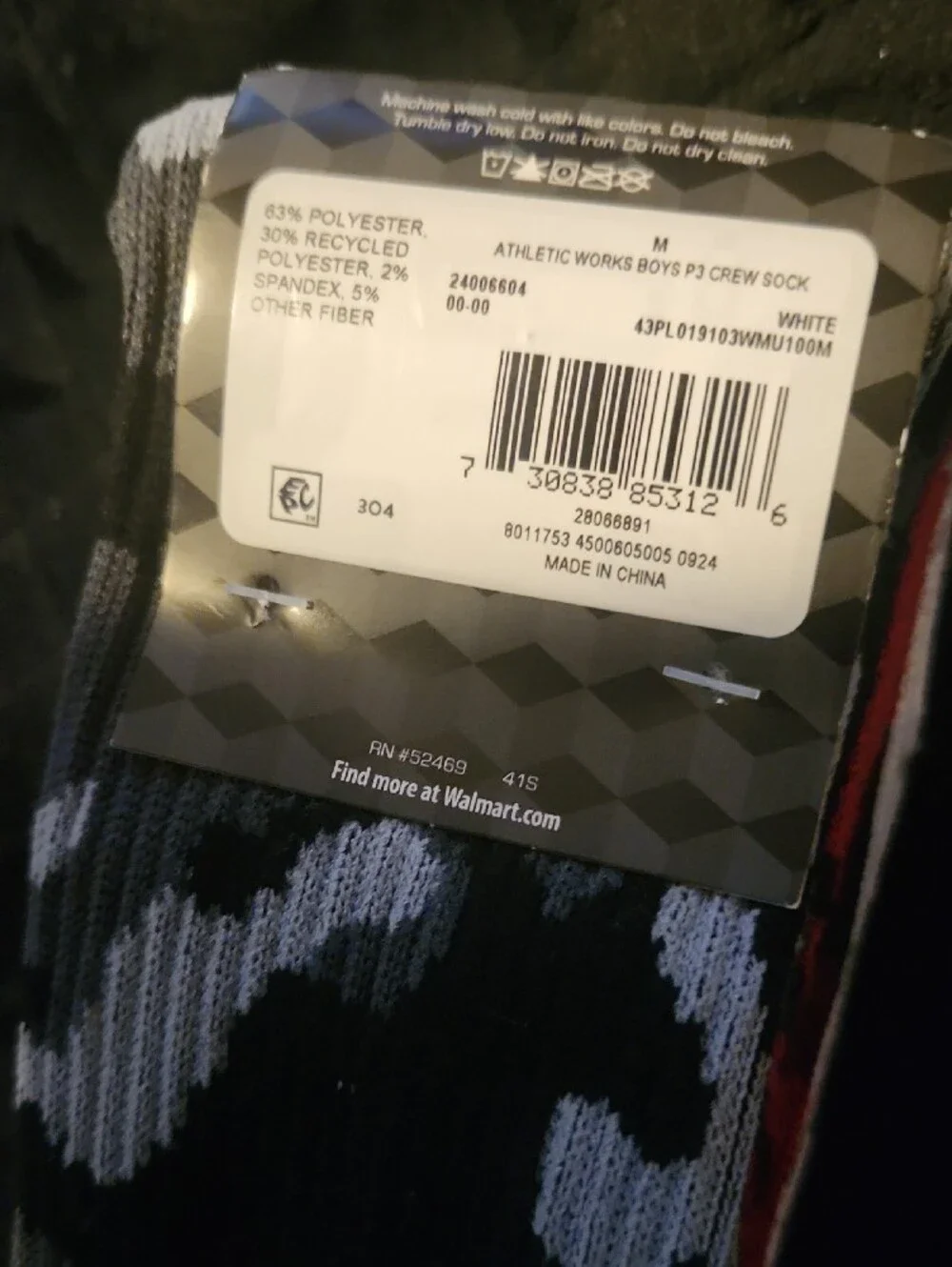Boys' Camo Crew Socks - White, Gray & Red (3-Pack)